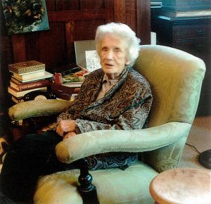 Margaret E Lyttle in her sitting room at Arlington