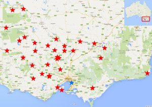 JMSS regional science exchange location map 2011 to 2016