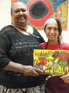 Cherbourg artist Venus Rabbitt supported her granddaughter Mirandah Bond-Blackman