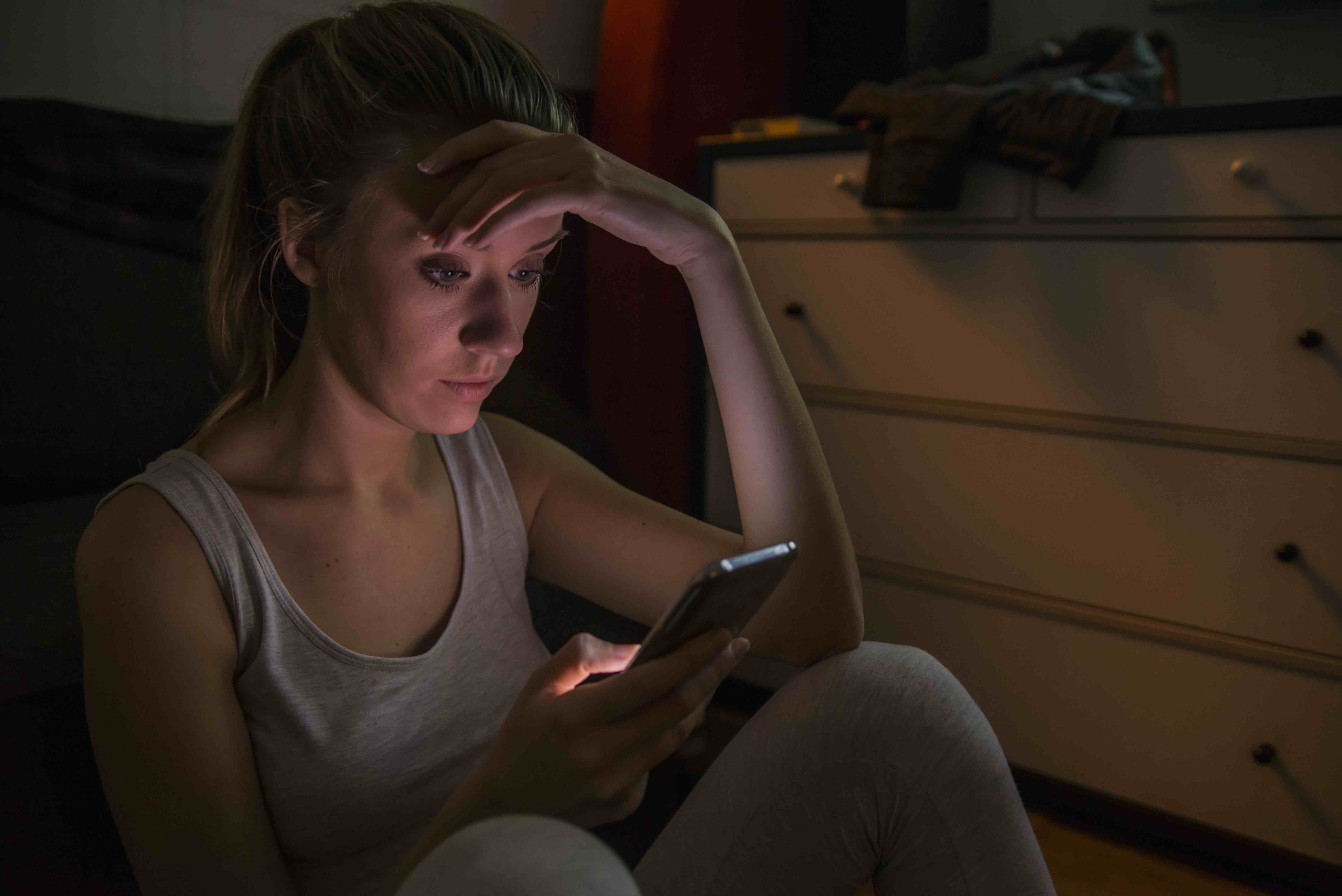 Teenage girl cyber bullying victim