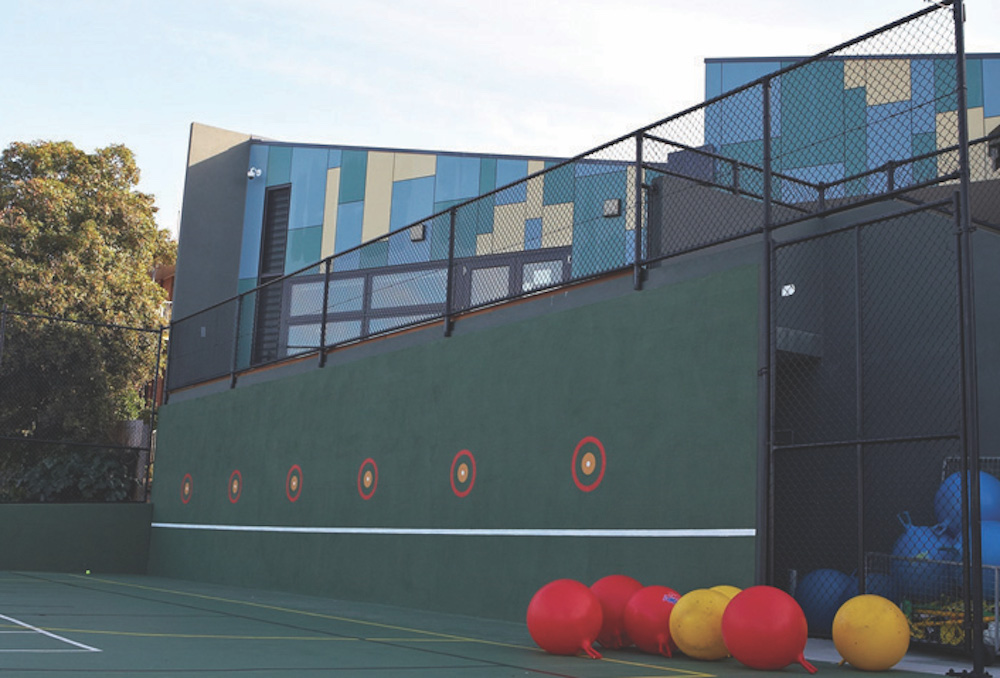 Fencing with various height requirements at City Rd School. Photo: Lee Brothers Group Fencing