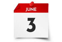 Calendar page showing June 3