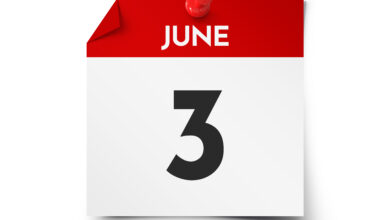 Calendar page showing June 3