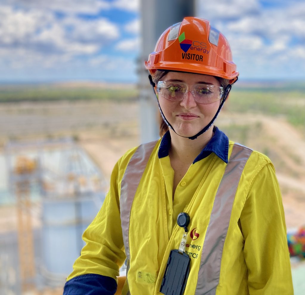 Girl with hard hat