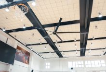 Industrial fan in a school gym