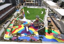 Colourful school playground