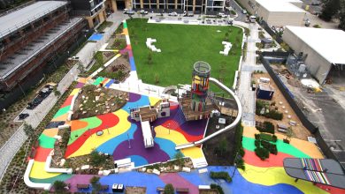 Colourful school playground