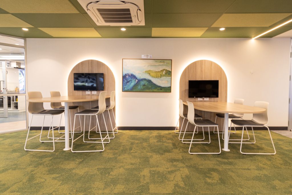 High desks with chairs
